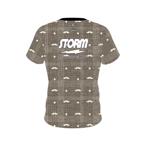 Storm Brown Plaid Mustache CoolWick Bowling Jersey - Image 2
