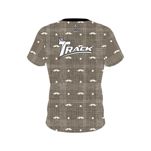 Track Brown Plaid Mustache CoolWick Bowling Jersey - Image 2