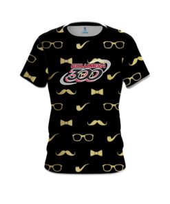 Columbia 300 Black Gold Mustache CoolWick Bowling Jersey