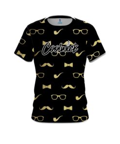 Signature Black Gold Mustache CoolWick Bowling Jersey