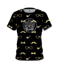 DV8 Black Gold Mustache CoolWick Bowling Jersey