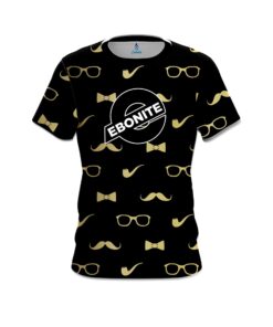 Ebonite Black Gold Mustache CoolWick Bowling Jersey