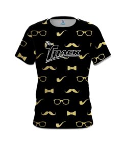Track Black Gold Mustache CoolWick Bowling Jersey