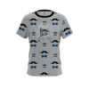 Big Bowling Grey Blue Mustache CoolWick Bowling Jersey