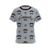 Signature Grey Blue Mustache CoolWick Bowling Jersey