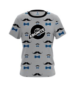 Ebonite Grey Blue Mustache CoolWick Bowling Jersey