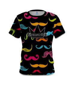 Brunswick Multi-Colored Mustache Coolwick Bowling Jersey