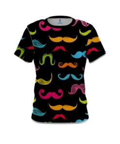 Plain Multi-Colored Mustache CoolWick Bowling Jersey