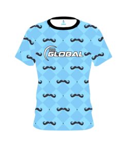 900 Global Baby Blue Mustache CoolWick Bowling Jersey