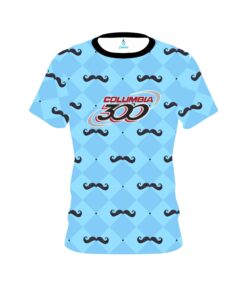 Columbia 300 Baby Blue Mustache CoolWick Bowling Jersey