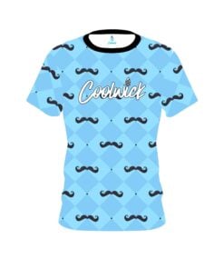 Signature Baby Blue Mustache CoolWick Bowling Jersey