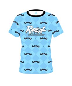 Radical Baby Blue Mustache CoolWick Bowling Jersey