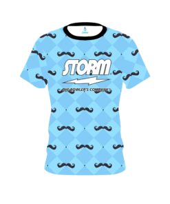 Storm Baby Blue Mustache CoolWick Bowling Jersey
