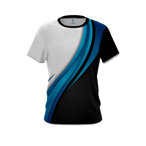 Plain Blue Flutter CoolWick Bowling Jersey