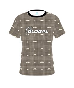 900 Global Brown Plaid Mustache CoolWick Bowling Jersey