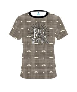 Big Bowling Brown Plaid Mustache CoolWick Bowling Jersey