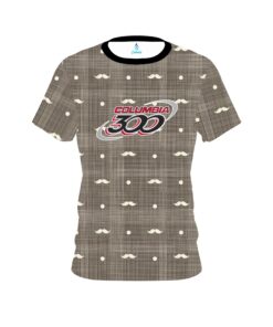 Columbia 300 Brown Plaid Mustache CoolWick Bowling Jersey