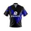 Ebonite Steaming Blue Quick Ship CoolWick Sash Zip Bowling Jersey