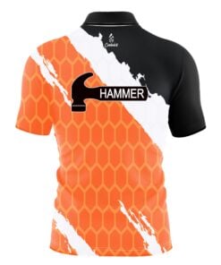 Alternative view of Hammer Split Orange Quick Ship CoolWick Sash Zip Bowling Jersey