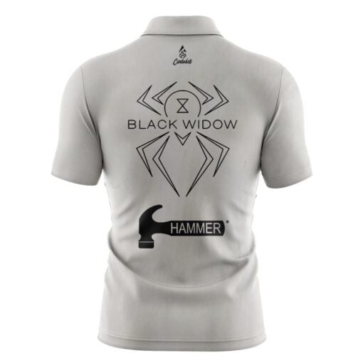 Hammer Black Widow Ghost Quick Ship CoolWick Sash Zip Bowling Jersey - Image 2