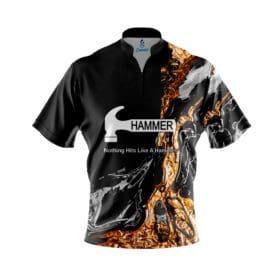 Hammer Onyx Gold Quick Ship CoolWick Sash Zip Bowling Jersey