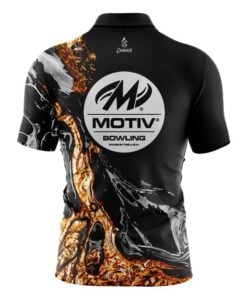 Alternative view of Motiv Onyx Gold Quick Ship CoolWick Sash Zip Bowling Jersey