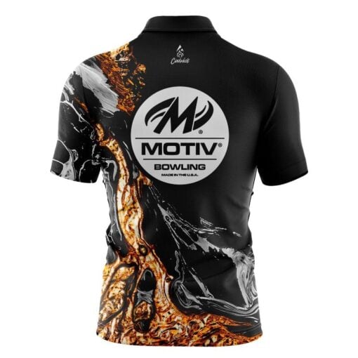 Motiv Onyx Gold Quick Ship CoolWick Sash Zip Bowling Jersey - Image 2