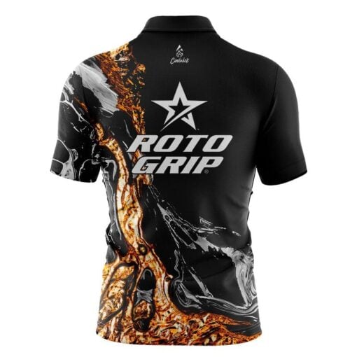 Roto Grip Onyx Gold Quick Ship CoolWick Sash Zip Bowling Jersey - Image 2