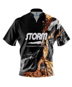Storm Onyx Gold Quick Ship CoolWick Sash Zip Bowling Jersey