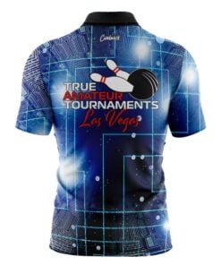 Alternative view of TAT True Amateur Tournament Blue Grid CoolWick Bowling Jersey