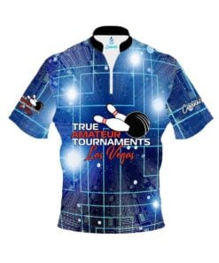 TAT True Amateur Tournament Blue Grid CoolWick Bowling Jersey