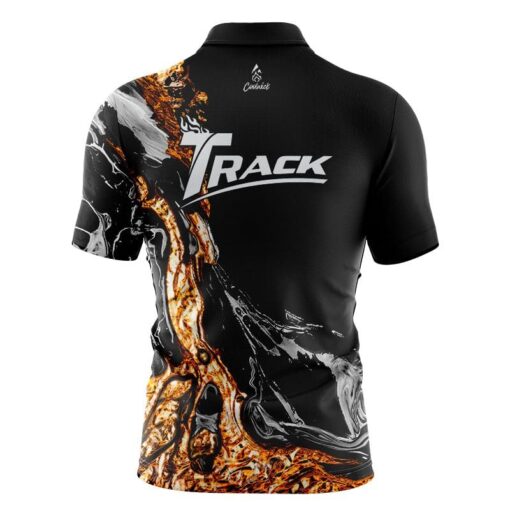 Track Onyx Gold Quick Ship CoolWick Sash Zip Bowling Jersey - Image 2