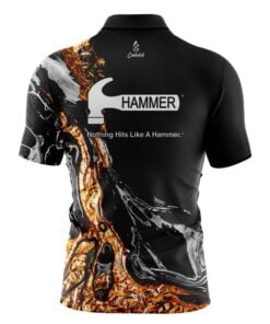 Alternative view of Hammer Onyx Gold Quick Ship CoolWick Sash Zip Bowling Jersey