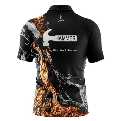 Hammer Onyx Gold Quick Ship CoolWick Sash Zip Bowling Jersey - Image 2