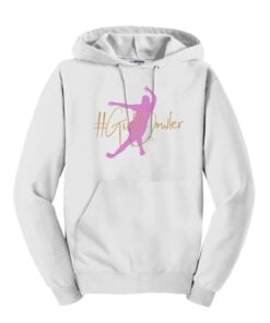 #GirlBowler Unisex Coolwick Bowling Hoodie White and Pink
