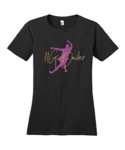 #GirlBowler Womens Black and Pink Bowling T-Shirt