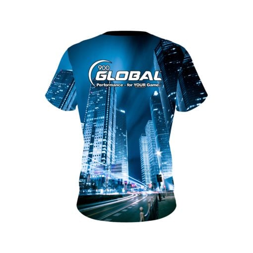 900 Global Autism Light it Up Blue Buildings Bowling Jersey - Image 2