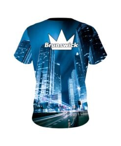 Alternative view of Brunswick Autism Light It Up Blue Buildings CoolWick Bowling Jersey