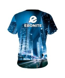 Alternative view of Ebonite Autism Light It Up Blue Buildings CoolWick Bowling Jersey