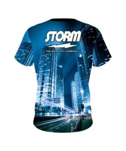 Alternative view of Storm Autism Light It Up Blue Buildings CoolWick Bowling Jersey