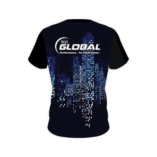 900 Global Autism Light it Up Blue Pixels Bowling Jersey - Image 2
