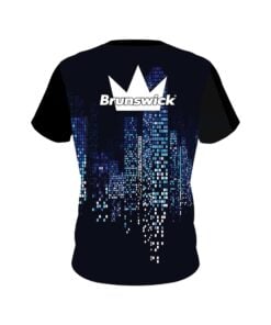Alternative view of Brunswick Autism Light It Up Blue Pixels CoolWick Bowling Jersey