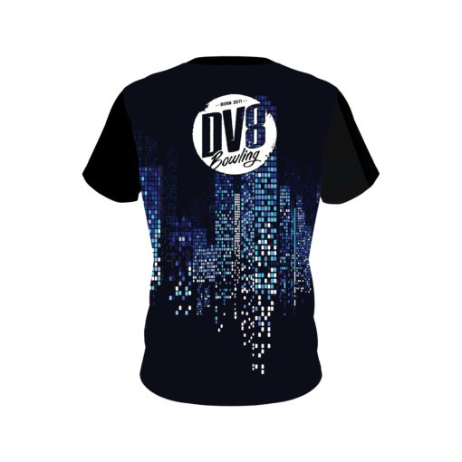DV8 Autism Light It Up Blue Pixels CoolWick Bowling Jersey - Image 2