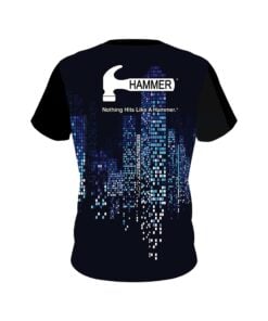 Alternative view of Hammer Autism Light It Up Blue Pixels CoolWick Bowling Jersey