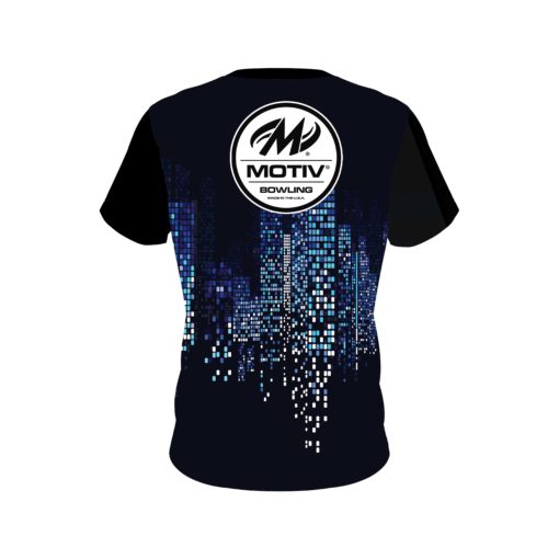 Motiv Autism Light It Up Blue Pixels CoolWick Bowling Jersey - Image 2
