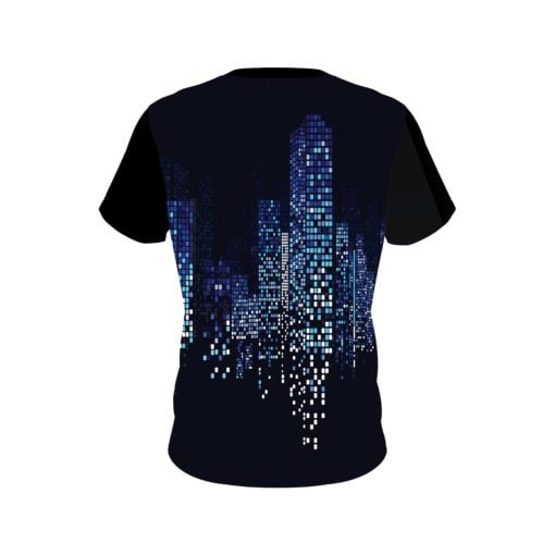 Plain Autism Light It Up Blue Pixels CoolWick Bowling Jersey - Image 2