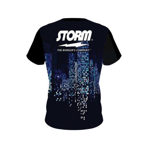 Storm Autism Light It Up Blue Pixels CoolWick Bowling Jersey - Image 2