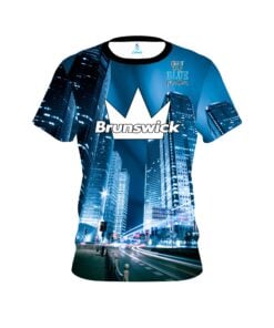Brunswick Autism Light It Up Blue Buildings CoolWick Bowling Jersey