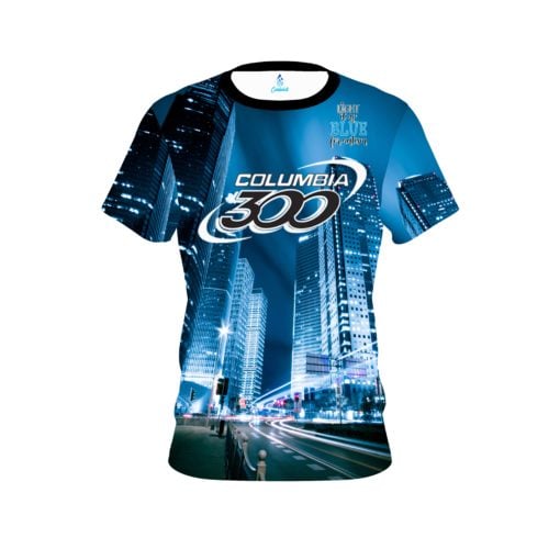 Columbia 300 Autism Light It Up Blue Buildings CoolWick Bowling Jersey
