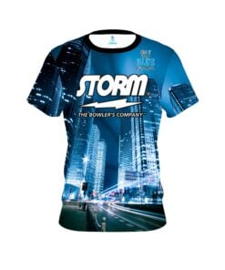 Storm Autism Light It Up Blue Buildings CoolWick Bowling Jersey